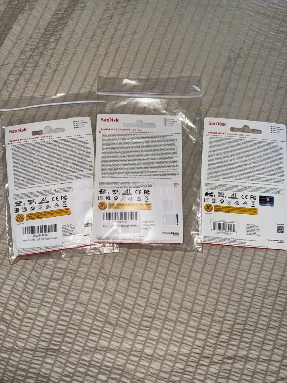 Sandisk Ultra microSD Memory Card lot 32GB & 128GB (two) = 3 total